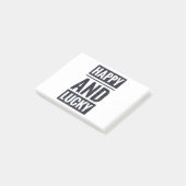 Gelukkig en fortuinlijk post-it® notes (Schuin)