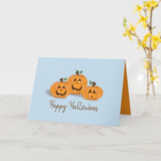 Gelukkig en glimlachend Jack O Lantern Kaart (Gele Bloem)