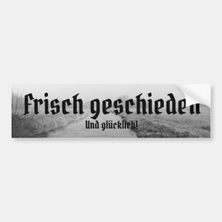 Gelukkig en net gescheiden bumpersticker