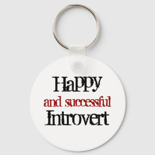 Gelukkig en succesvol introvert sleutelhanger