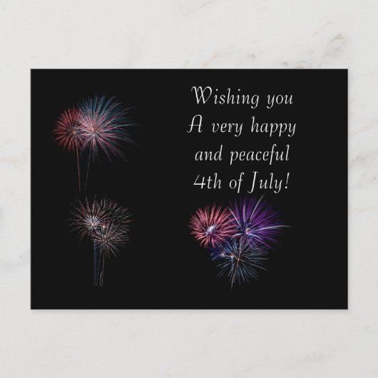 Gelukkig en vreedzaam op 4 juli briefkaart (Voorkant)