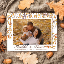 Gelukkig en zegend Happy Thanksgiving Herfst Folia