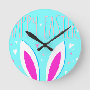 gelukkig esster bunny ronde klok