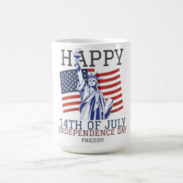 Gelukkig feest op de vierde dag van de onafhankeli koffiemok