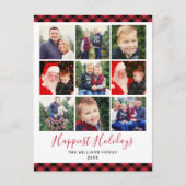 Gelukkig Feestdagen Modern Red Buffalo Foto Collag (Voorkant)