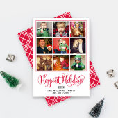 Gelukkig Feestdagen Rode Foto Collage Feestdagenkaart