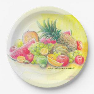 Gelukkig fruit papieren bordje