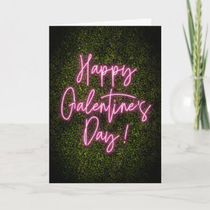 Gelukkig Galentine's Day Neon Bord Valentijnsdag Kaart