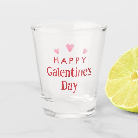 Gelukkig Galentine's Day Party Favor Shot Glas (Voorkant)