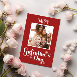 Gelukkig Galentine's Red Met Foto Ontworpen door V Kaart