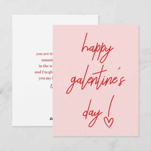 Gelukkig Galentine's Valentijnskaart Feestdagenkaart (Voorkant / Achterkant)