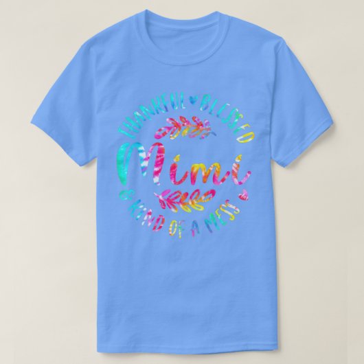 Gelukkig gebukt en een soort van Mess Mimi Thanksg T-shirt (Design voorkant)