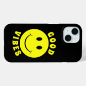 Gelukkig Geel Gezicht Goede Vibes Case-Mate iPhone Case (Achterkant (horizontaal))