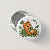 Gelukkig Geld Kat Knop Ronde Button 3,2 Cm (Voorkant /achterkant)