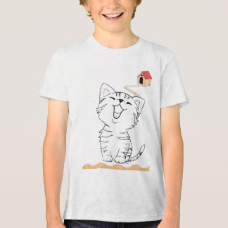 Gelukkig Gelukkig Kat Cartoon Lieve Tabby Kitten K Tri-Blend Shirt