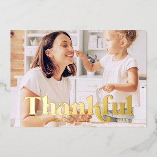 Gelukkig gelukkig Thanksgiving Moderne Land Rustin Folie Feestdagenkaart