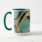 Gelukkig geniet hij van levensechte tekst voor jou mok (Links)