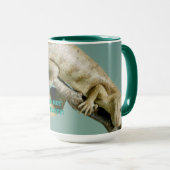 Gelukkig geniet hij van levensechte tekst voor jou mok (Voorkant rechts)