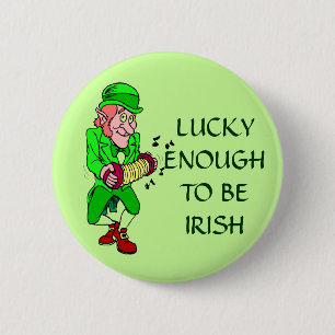 Gelukkig genoeg om Ierse Leprechaun Knop te zijn Ronde Button 5,7 Cm