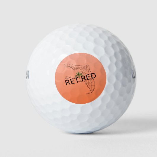 Gelukkig Gepensioneerd Florida kaart en tropische Golfballen (Voorkant)