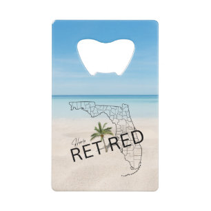 Gelukkig gepensioneerd Florida Tropical Beach & Pa Kredietkaart Flessenopener