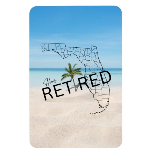 Gelukkig gepensioneerd Florida Tropical Beach & Pa Magneet (Verticaal)