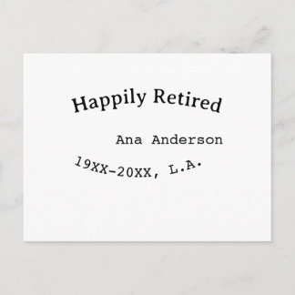 Gelukkig Gepensioneerd naam jaar plaats eenvoudig Aankondigingskaart