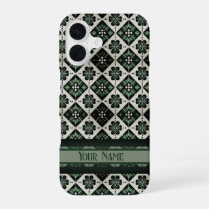 Gelukkig Geruit Klaverpatroon iPhone 16 Hoesje