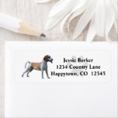 Gelukkig geschilderd Beagle retour adres label (Insitu)