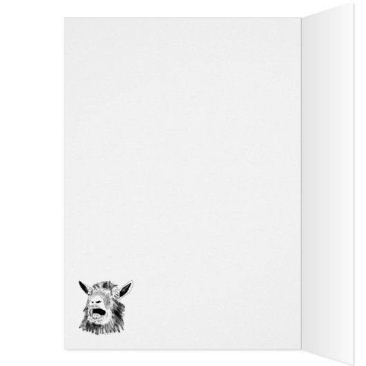 Gelukkig geschrokken Goat Day Funny Quirky Tekenin (Binnen (Links))