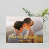 Gelukkig Getekend Echtpaar Kerst Folie Kaart (Staand Voorkant)