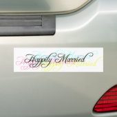 Gelukkig getrouwd bumpersticker (Op auto)