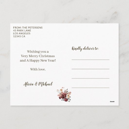 Gelukkig getrouwd pasgetrouwden kerst feestdagen f (Achterkant)