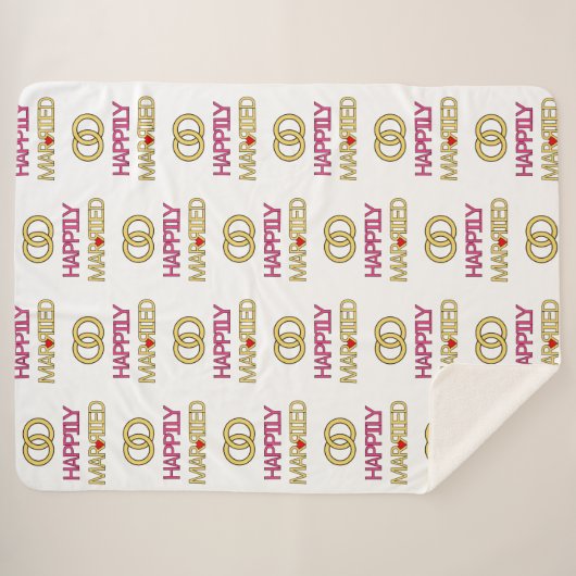 Gelukkig getrouwd sherpa deken (Voorkant (horizontaal))