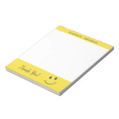 Gelukkig Gezicht glimlachen Dank u toevoegen Naam Notitieblok (Gedraaid)