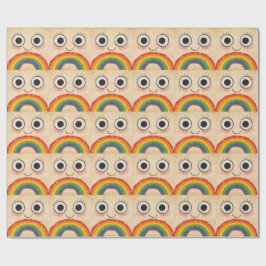 GELUKKIG GEZICHT REGENBOOG CADEAUPAPIER