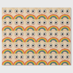 GELUKKIG GEZICHT REGENBOOG CADEAUPAPIER