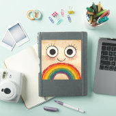 GELUKKIG GEZICHT REGENBOOG STICKER (iPad Cover)
