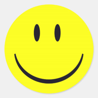 gelukkig gezicht ronde sticker