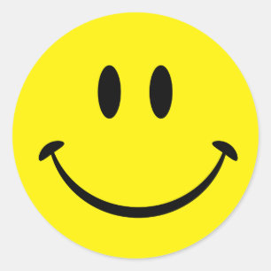 Gelukkig gezicht ronde sticker