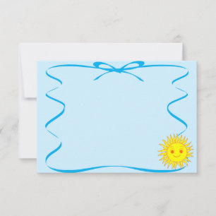 Gelukkig Gezicht Zonneschijn Lint Tekening Notitiekaartje
