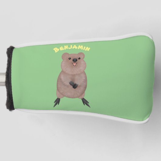 Gelukkig glimlachend schattig caka-cartoon ontwerp golfheadcover (Voorkant)