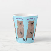 Gelukkig glimlachend schattig caka-cartoon ontwerp latte mok (Voorkant)