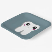 Gelukkig glimlachend tandtandheelkundig deeg papieren bordje (Gebogen)