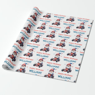 Gelukkig Gnoom Racen Patriottische Verjaardag Cadeaupapier