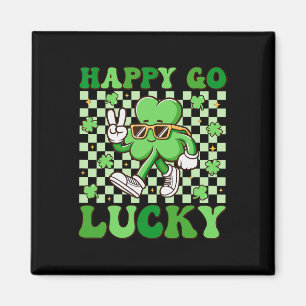 Gelukkig Go Lucky Shamrock Ierse St Patricks Dag G Magneet