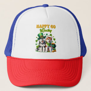 Gelukkig Goedgelovige Schattige Husky St. Patricks Trucker Pet