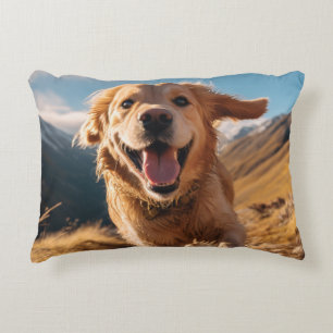 Gelukkig Golden Retriever Running Accent Kussen