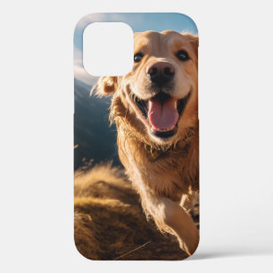 Gelukkig Golden Retriever Running iPhone 12 Pro Hoesje