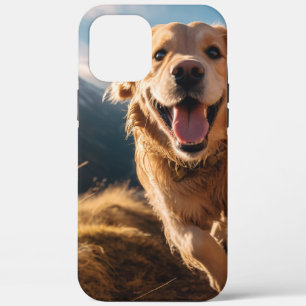 Gelukkig Golden Retriever Running iPhone 12 Pro Max Hoesje